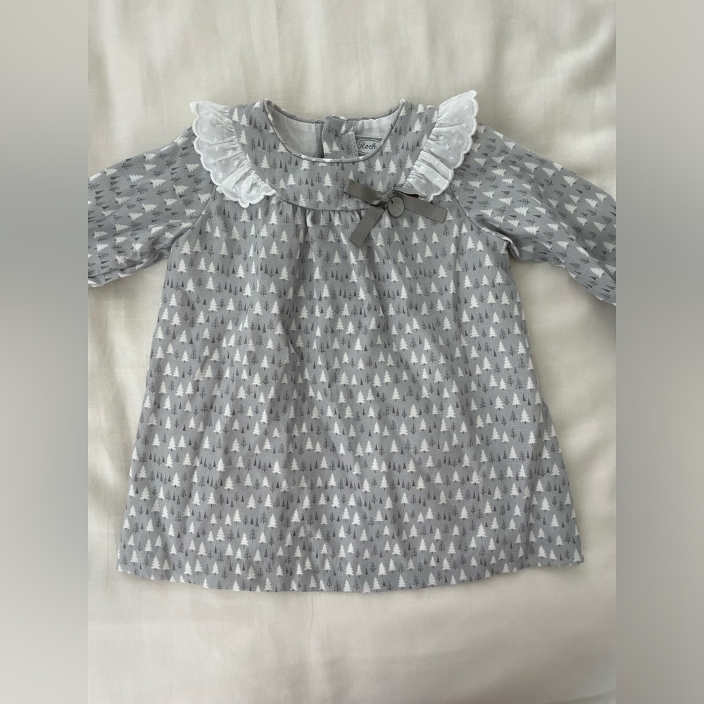 Baby Girls dress with pine trees